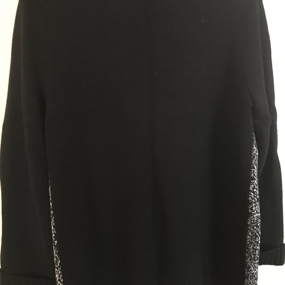 JONES NEW YORK CARDIGAN SWEATER / JACKET - BLACK/WHITE - SHAWL COLLAR - SZ LARGE - Picture 9 of 9